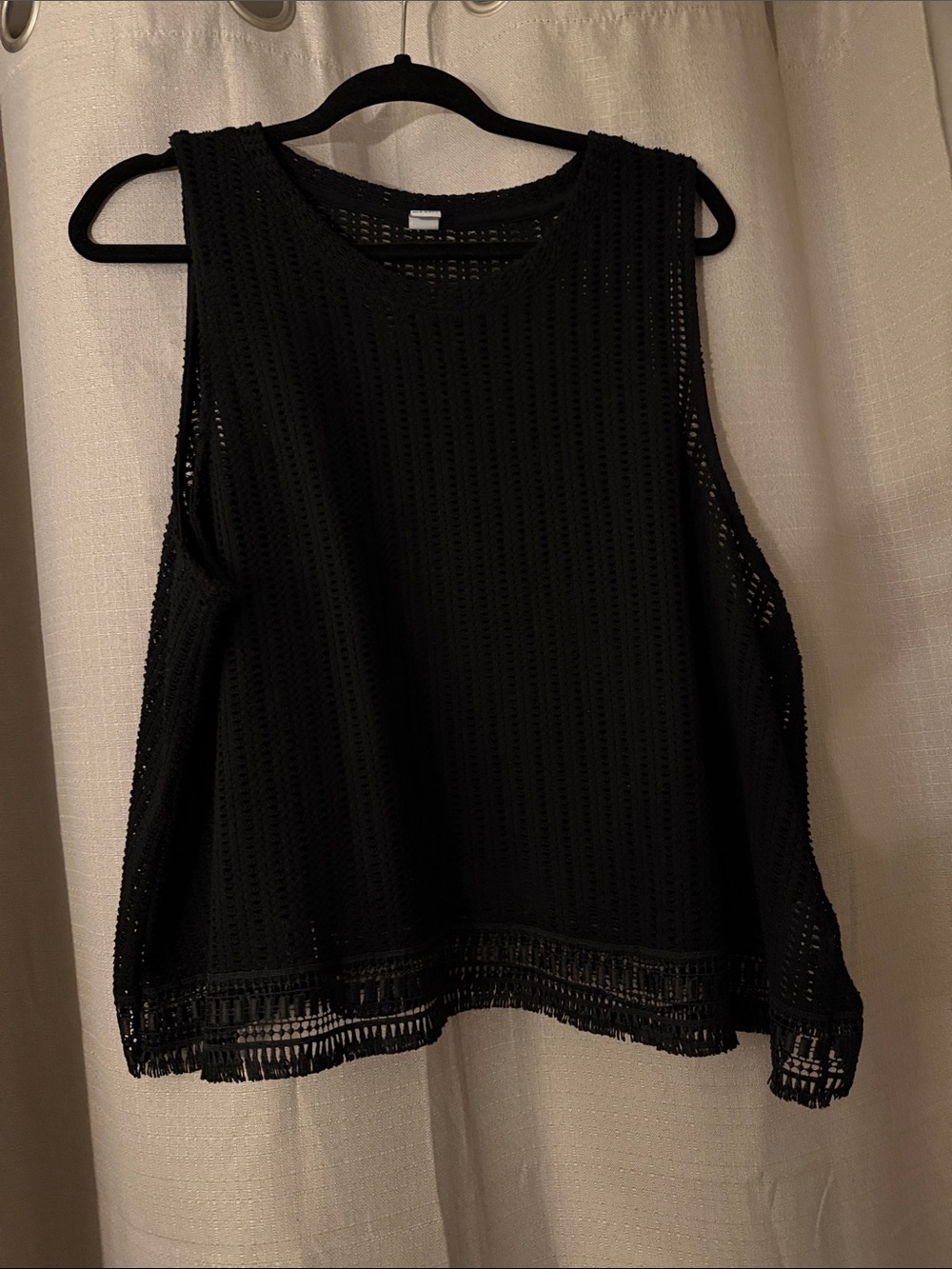 Old Navy Black Crochet Tank Top